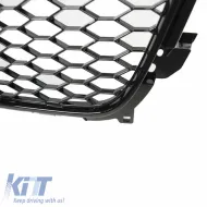 Front Grille suitable for Audi A4 B8 11-15 RS4 Look Honeycomb Glossy Black 1 Pc-image-6295821