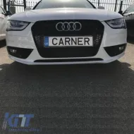 Front Grille suitable for Audi A4 B8 11-15 RS4 Look Honeycomb Glossy Black 1 Pc-image-6295824