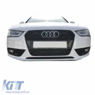 Front Grille suitable for Audi A4 B8 11-15 RS4 Look Honeycomb Glossy Black 1 Pc-image-6295826