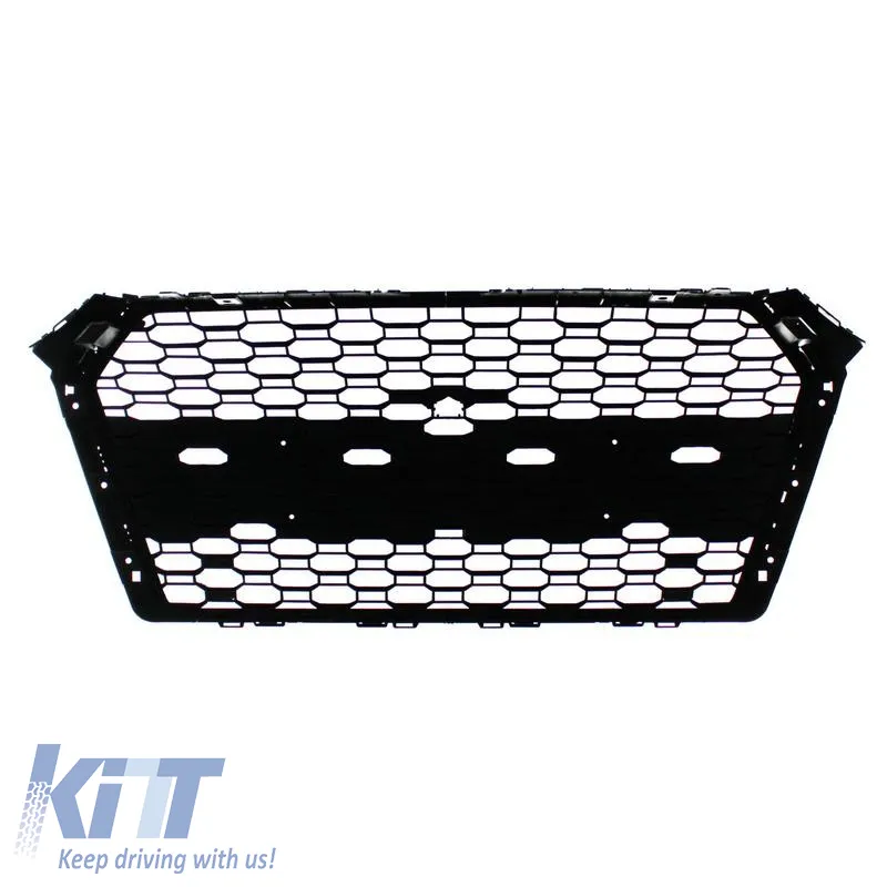 Front Grille suitable for Audi A4 B9 16-19 RS4 Look Honeycomb Glossy Black 1 Pc Made in Taiwan