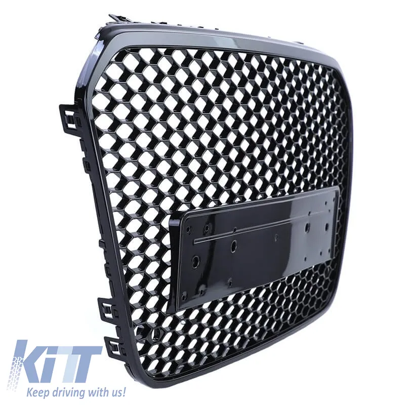 Front Grille suitable for Audi A6 4G C7 11-15 RS6 Look Honeycomb Glossy Black 1pc