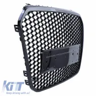 Front Grille suitable for Audi A6 4G C7 11-15 RS6 Look Honeycomb Glossy Black 1pc-image-6301809