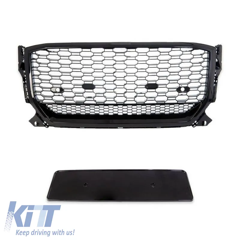 Front Grille suitable for Audi Q2 (GA) PreFacelift 2016-2020 RSQ2 Look Honeycomb Gloss Black 1Pc