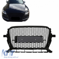 Front Grille suitable for Audi Q5 8R Facelift 12-15 RSQ5 Look Honeycomb Gloss Black 1Pc