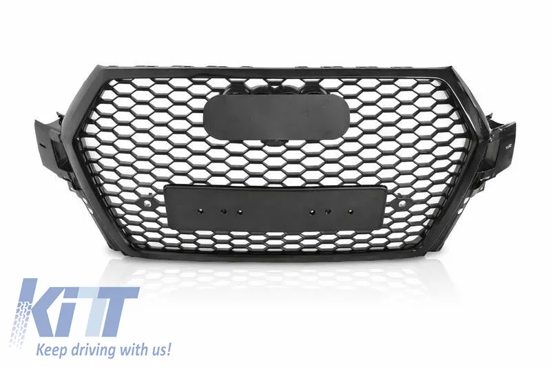 Front Grille suitable for Audi Q7 4M 15-19 RSQ7 Look Honeycomb Black 1 Pc