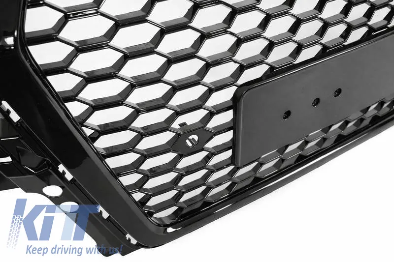 Front Grille suitable for Audi Q7 4M 15-19 RSQ7 Look Honeycomb Black 1 Pc