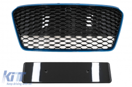 Front Grille suitable for Audi R8 42 1st Generation Facelift (2013-2015) RS Design Glossy Black Blue