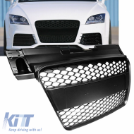 Front Grille suitable for Audi TT 8J 06-14 TTRS Look Honeycomb Matt Black 1 Pc