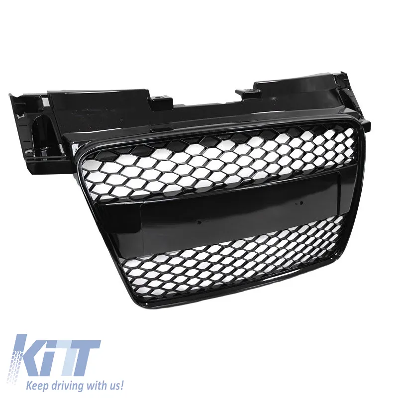 Front Grille suitable for Audi TT 8J 06-14 TTRS Look Honeycomb Glossy Black 1 Pc