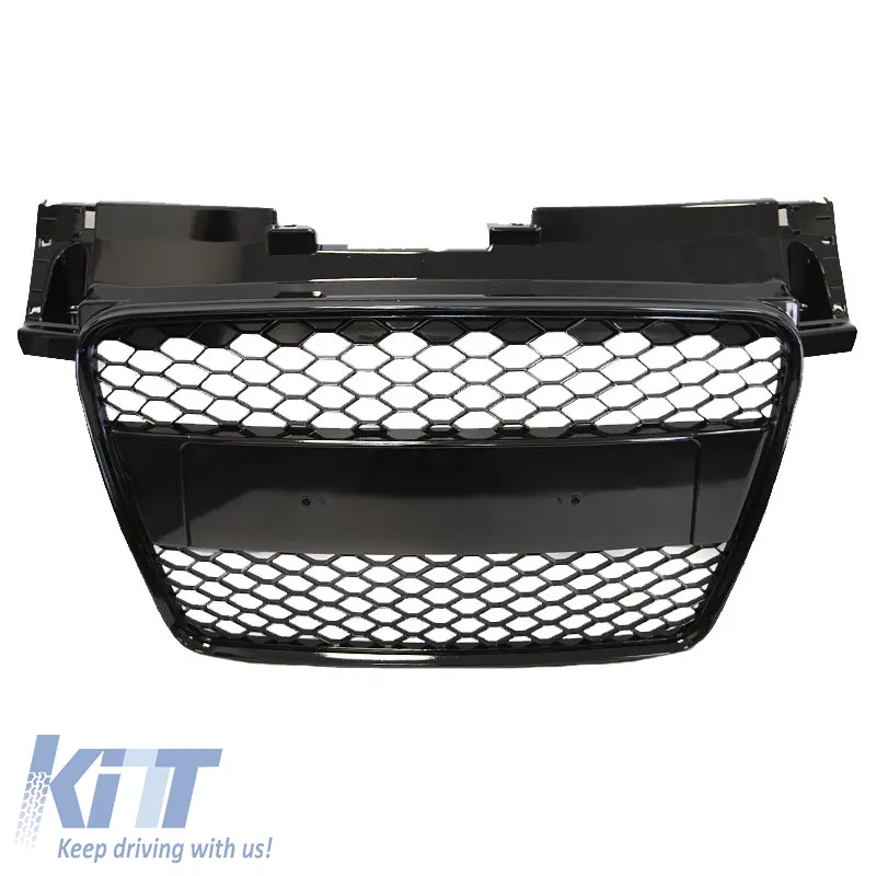 Front Grille suitable for Audi TT 8J 06-14 TTRS Look Honeycomb Glossy Black 1 Pc