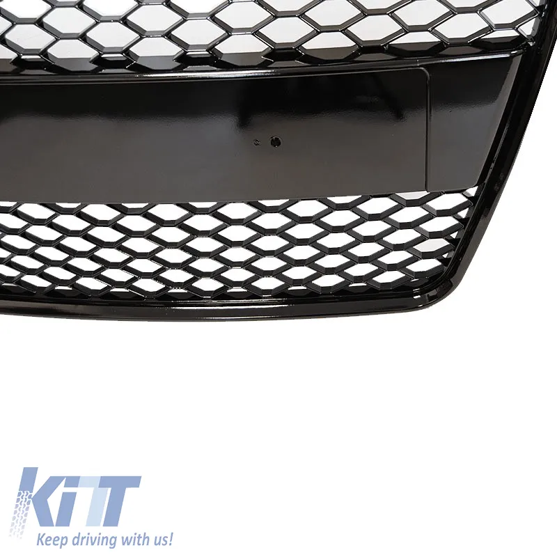Front Grille suitable for Audi TT 8J 06-14 TTRS Look Honeycomb Glossy Black 1 Pc