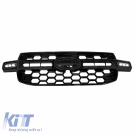 Front Grille suitable for Ford Ranger T9 2022+ XLT / Sport / Wild Trak Raptor Type With Led Gloss Black