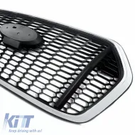 Front Grille suitable for Ford Transit 2020-2022 RS Look Honeycomb Black With Chrome 1pc-image-6316732
