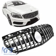 image-24-Front Grille suitable for Mercedes-Benz A-Class W176 12-15 GT A Design Panamericana Look Black/Chrome 1 Pc