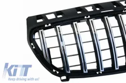 Front Grille suitable for Mercedes-Benz A-Class W176 12-15 GT A Design Panamericana Look Black/Chrome 1 Pc-image-6296025