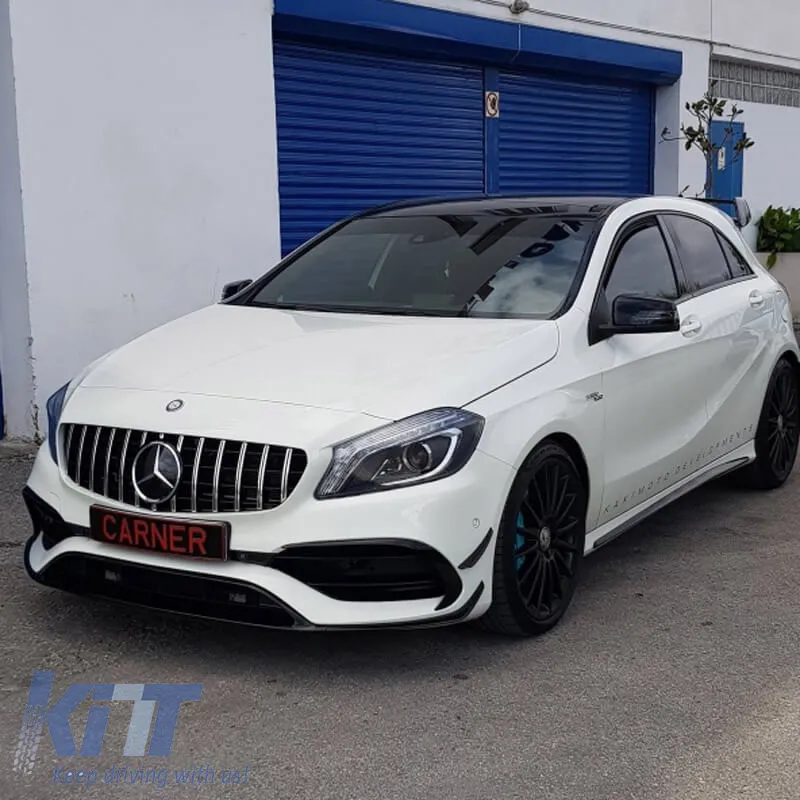 Front Grille suitable for Mercedes-Benz A-Class W176 15-18 GT A Design Panamericana Look Black/Chrome 1pc