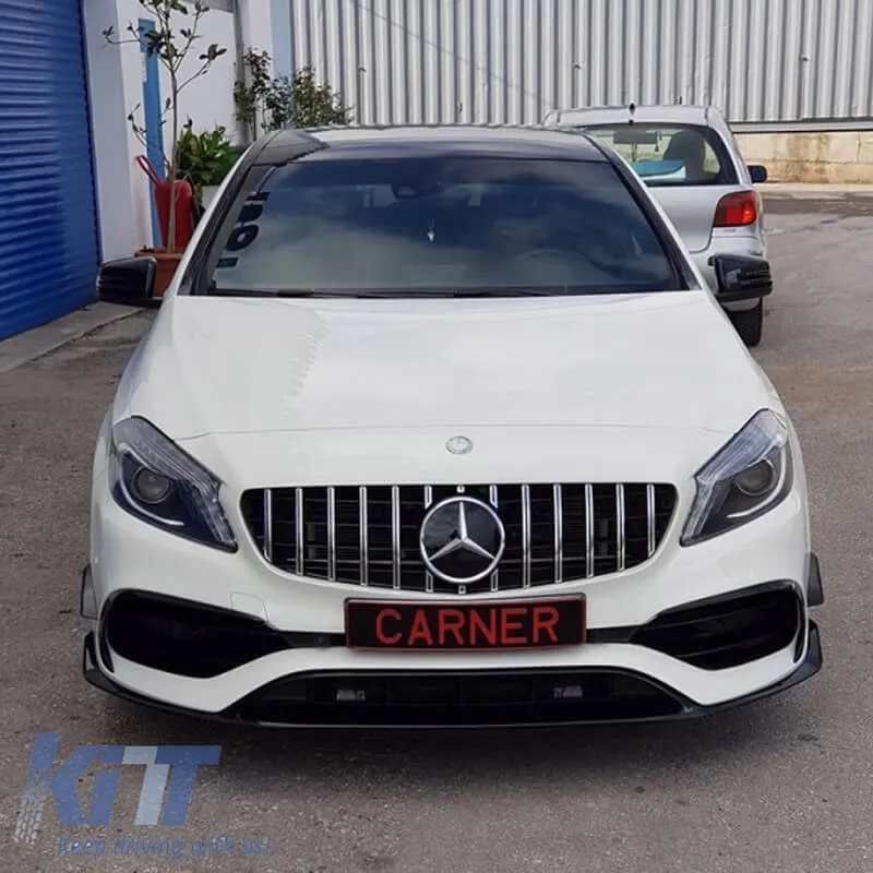 Front Grille suitable for Mercedes-Benz A-Class W176 15-18 GT A Design Panamericana Look Black/Chrome 1pc