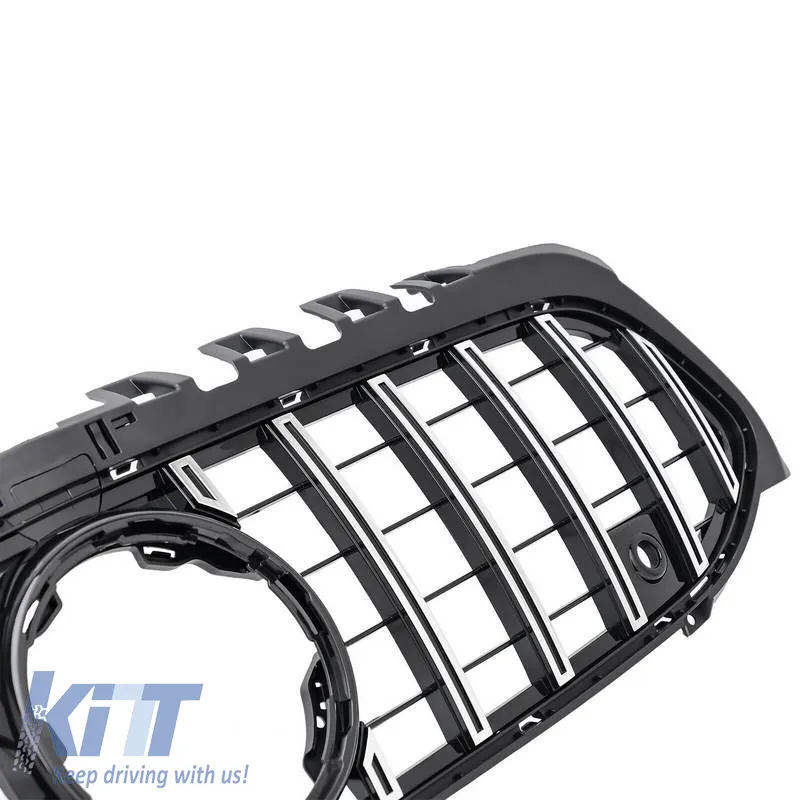 Front Grille suitable for Mercedes-Benz A-Class W177 18+ GT A Design Panamericana Look Black/Chrome 1 Pc