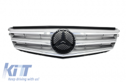 Front Grille suitable for MERCEDES Benz C-Class W204 S204 Limousine Station Wagon (2007-2014) Avangarde Chrome & Silver - 1672044