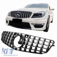 Front Grille suitable for Mercedes-Benz C-Class W204 07-14 GT A Design Panamericana Look Black/Chrome 1 Pc