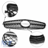 Front Grille suitable for Mercedes-Benz C-Class W204 07-14 A Design C63 Look with Single Fence Glossy Black 1pc-image-6295855