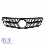 Front Grille suitable for Mercedes-Benz C-Class W204 07-14 A Design C63 Look with Single Fence Glossy Black 1pc-image-6295856