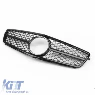Front Grille suitable for Mercedes-Benz C-Class W204 07-14 A Design C63 Look with Single Fence Glossy Black 1pc-image-6295857