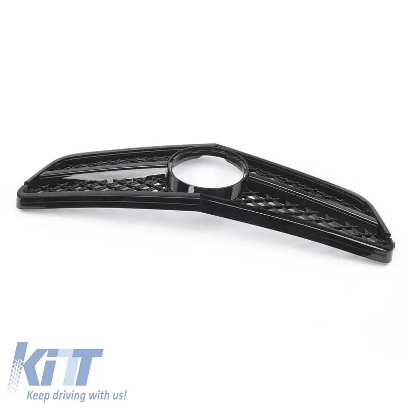 Front Grille suitable for Mercedes-Benz C-Class W204 07-14 A Design C63 Look with Single Fence Glossy Black 1pc
