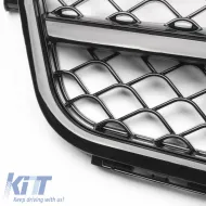 Front Grille suitable for Mercedes-Benz C-Class W204 07-14 A Design C63 Look with Single Fence Glossy Black 1pc-image-6295859