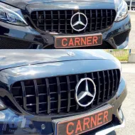 Front Grille suitable for Mercedes-Benz C-Class W205 14+ GT A Design Panamericana Look Glossy Black 1 Pc-image-6296039