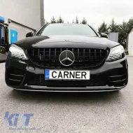 Front Grille suitable for Mercedes-Benz C-Class W205 14+ GT A Design Panamericana Look Glossy Black 1 Pc-image-6296041