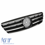 Front Grille suitable for Mercedes-Benz C-Class W203 00-07 A Design C63 Look Black/Chrome 1 Pc