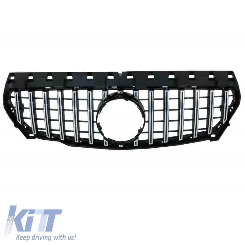 Front Grille suitable for Mercedes-Benz CLA-Class C117 / W117 13-19 GT A Design Panamericana Look Black/Chrome 1 Pc
