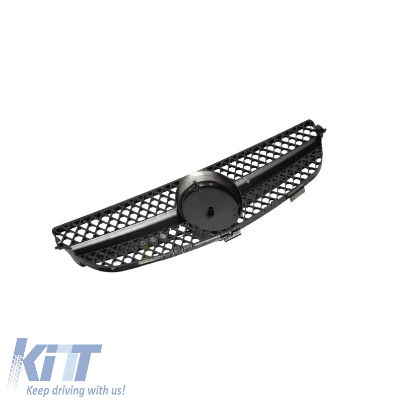 Front Grille suitable for Mercedes-Benz CLK-Class W209 03-09 A Design Look With Single Fence Glossy Black 1 Pc