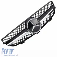 image-5-Front Grille suitable for Mercedes-Benz CLK-Class W209 03-09 A Design Look With Single Fence Black/Chrome 1 Pc