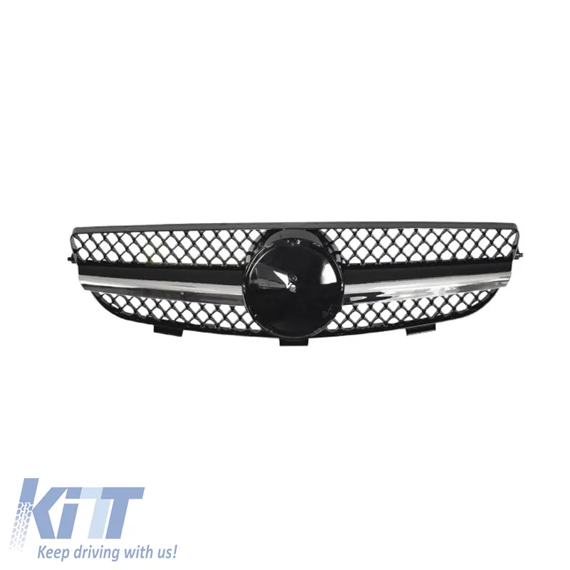 Front Grille suitable for Mercedes-Benz CLK-Class W209 03-09 A Design Look With Single Fence Black/Chrome 1 Pc