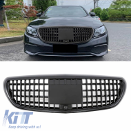 Front Grille suitable for Mercedes-Benz E-Class W213 16-20 Exclusive Maybach Look Gloss Black 1pc