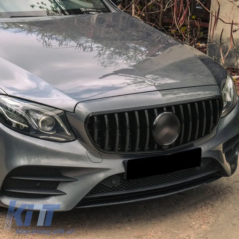 Front Grille suitable for Mercedes-Benz E-Class W213 16-19 GT A Design Panamericana Look Black 1pc