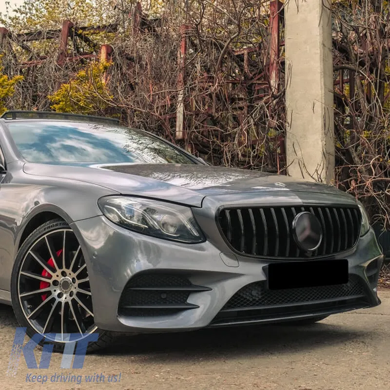 Front Grille suitable for Mercedes-Benz E-Class W213 16-19 GT A Design Panamericana Look Black 1pc