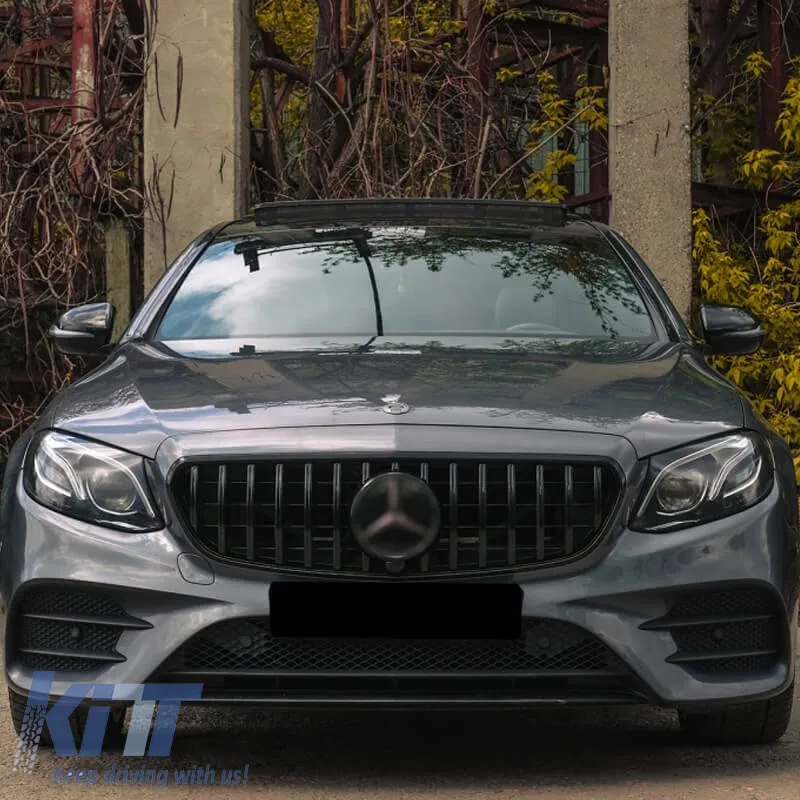 Front Grille suitable for Mercedes-Benz E-Class W213 16-19 GT A Design Panamericana Look Black 1pc