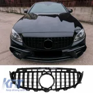 Front Grille suitable for Mercedes-Benz E-Class W213 16-19 GT A Design Panamericana Look Black 1pc-image-6313829