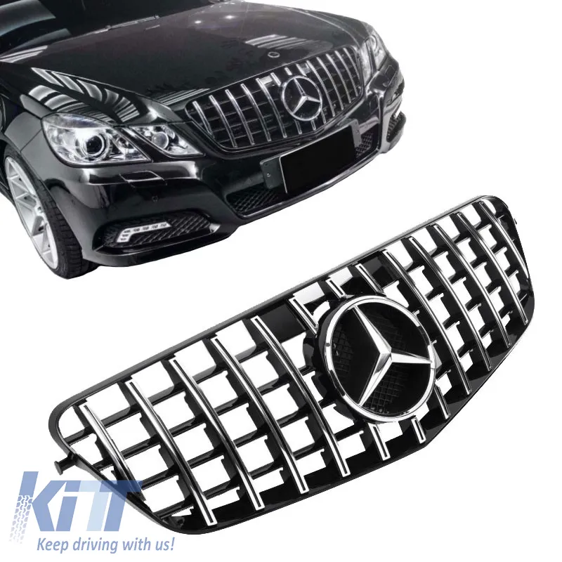 Front Grille suitable for Mercedes-Benz E-Class W212 09-13 GT A Design Panamericana Look Black/Chrome 1pc