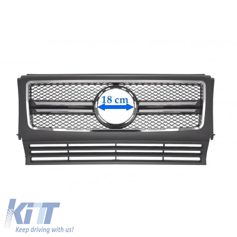 Front Grille suitable for Mercedes-Benz G-Class W461 W463 90-15 A Design G55/G65 Look Black/Chrome 1pc