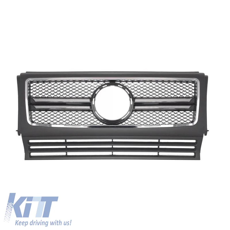Front Grille suitable for Mercedes-Benz G-Class W461 W463 90-15 A Design G55/G65 Look Black/Chrome 1pc