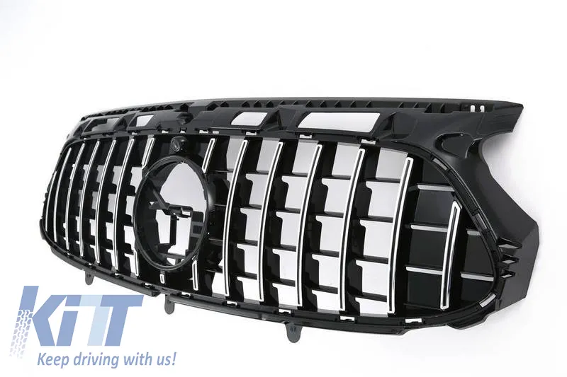 Front Grille suitable for Mercedes-Benz GLA H247 20-23 A Design Line Panamericana Look Black/Chrome 1 Pc