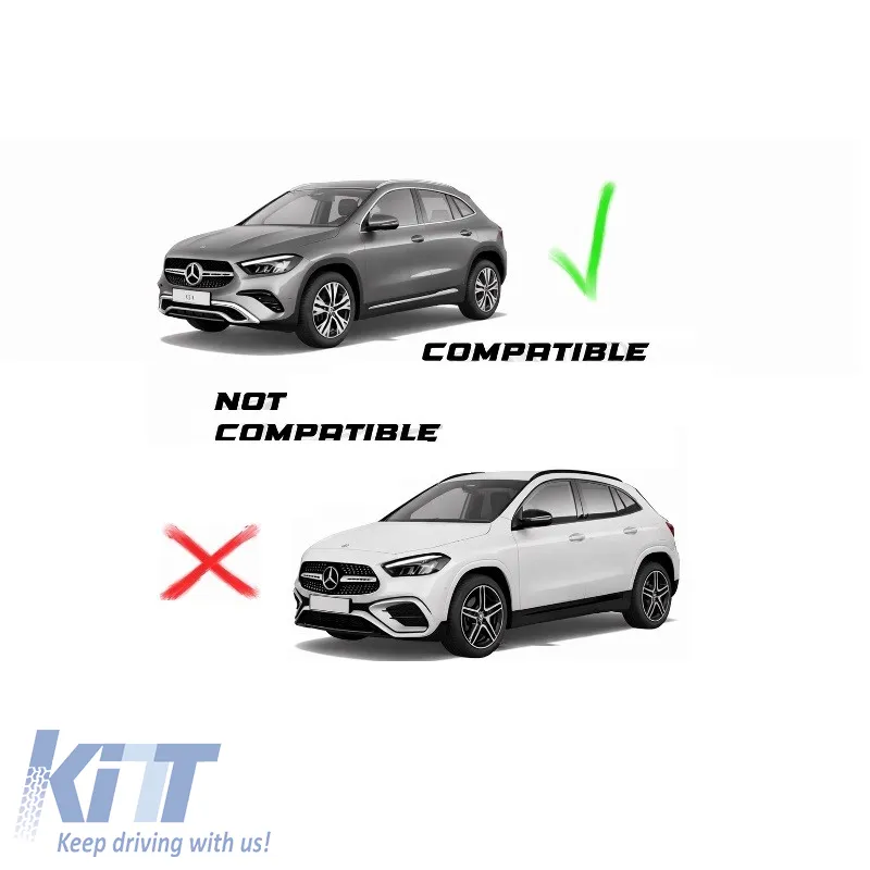 Front Grille suitable for Mercedes-Benz GLA H247 Facelift 24+ Panamericana Look Glossy Black 1 Pc