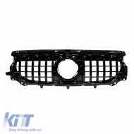 Front Grille suitable for Mercedes-Benz GLA H247 Facelift 24+ Panamericana Look Glossy Black 1 Pc