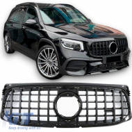 Front Grille suitable for Mercedes-Benz GLB X247 19-23 A Design Line Panamericana Look Glossy Black/Night Package