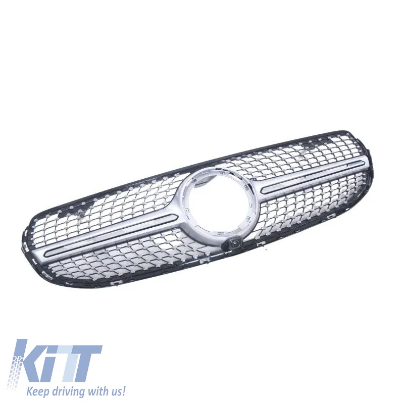 Front Grille suitable for Mercedes-Benz GLC-Class X253 19+ Facelift Diamond Look Silver/Chrome