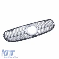 Front Grille suitable for Mercedes-Benz GLC-Class X253 19+ Facelift Diamond Look Silver/Chrome-image-6311285